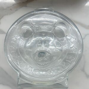 Vintage Anchor Hocking Disney Mickey & Minnie Mouse Glass Coin Bank | Like New